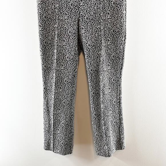 Anthropologie The Essential Leopard Cropped Flare Trousers Black White Small - Picture 6 of 10
